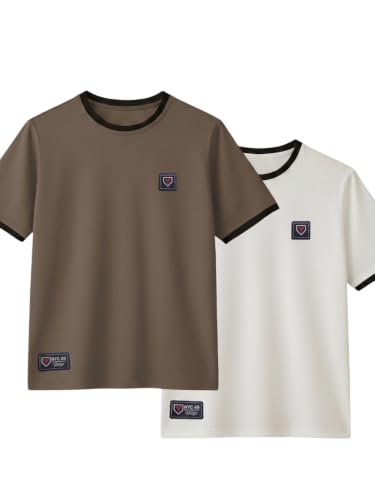 Image of YAZOLE Men's Round Neck Solid T Shirt | Regular Fit Lycra Blend Half Sleeve Tee | Casual Gym Running Walking Sports Office Travel | Stretch Fabric | Comfortable for Everyday use | (S to XXL)