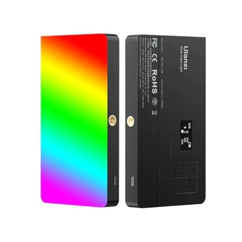 ULANZI LT002 7'' Compact RGB Magnetic LED Video Light 10W 4000mAh Battery 90min @max Brightness 120 Degree Beam CRI≥95 2500-90000K 360 Full Color 20 Light Effects 1.6cm thick 200g + Grid & Diffuser