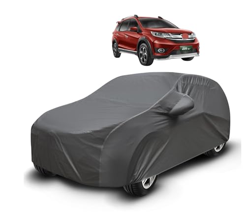 Image of Auto Hub Waterproof Car Cover Compatible with Br-V with Mirror Pockets, Soft Cotton Lining, Br-V Car Cover Waterproof, Grey