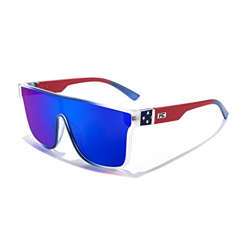 Image of FEISEDY Sunglasses for Women Men, Fashion Mirrored Single Lens Shades