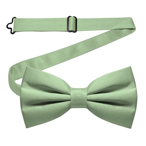 JEMYGINS Mens Sage Green Pre-tied Bow Tie Bowtie for Wedding and Business(Sage Green)