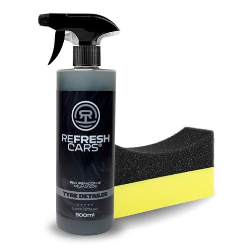Abrillantador de Neumáticos 500ml – Brillo Intenso para Coche y Moto | Aroma a Piruleta | Renovador de Gomas sin Agua | Aplicación Fácil y Segura | Fórmula Ecológica con Aplicador Gratis
