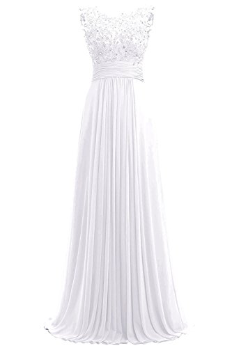 Robe de soirée longue mousseline de soie robe de cérémonie brodée perles et dentelle