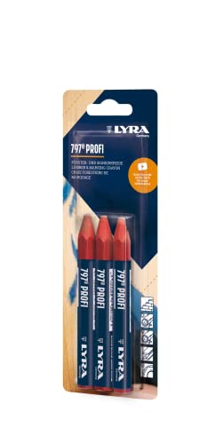 L4878005 LYRA 797® Craie de forage et de signature, professionnelle, à base d'huile, pour marquages résistants aux intempéries, sous blister avec 3 craies...