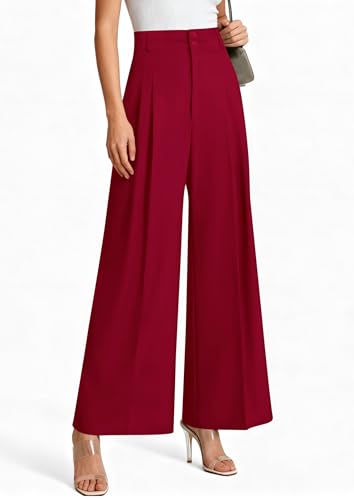Image of PRETTYGARDEN Women's High Waisted Wide Leg Dress Pants