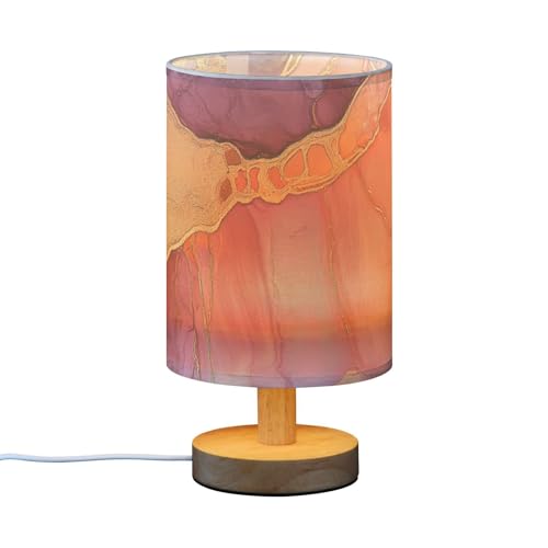 Lámpara de mesa Marble Peach Burgundy moderna miniatura 2