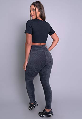 Calça Legging Feminina Veludo Cotelê Cintura Alta