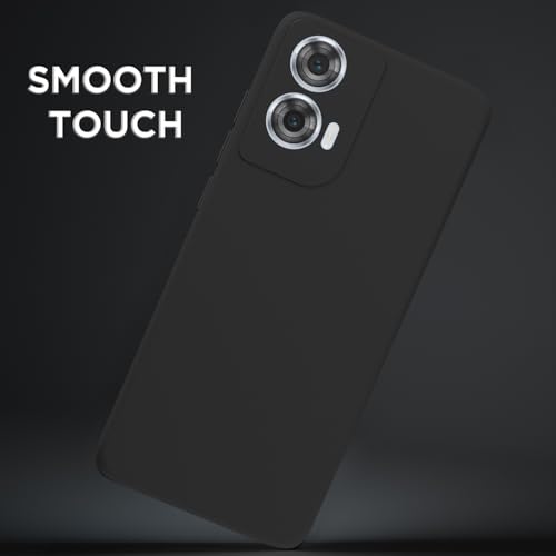 Image of Outlouders Back Cover for Motorola Moto Edge 50 Fusion 5G | Camera Protection | Durable Soft Matte Silicone Bumper Case (Black)