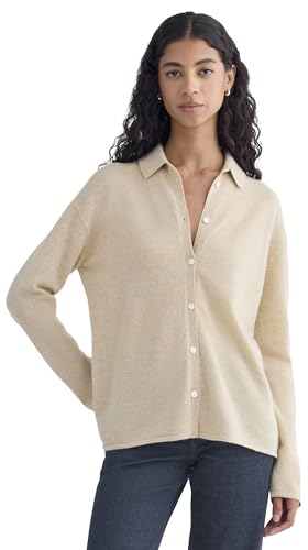 Everlane - Cashmere Button-Up Shirt - Heather Light Camel S