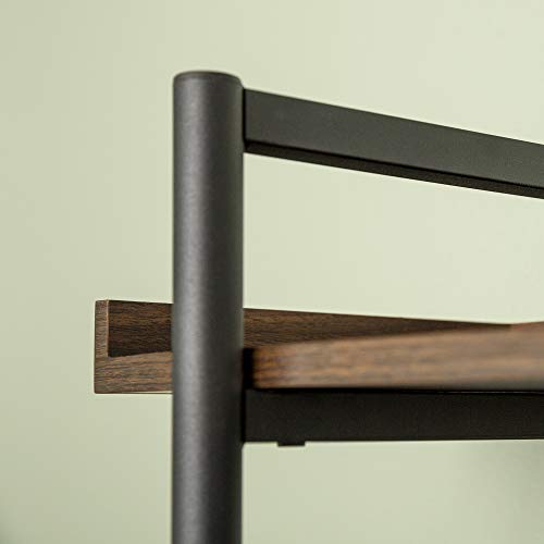 Walker Edison 5 Shelf Industrial Wood Metal Bookcase Tall Bookshelf Storage Home Office, 68 Inch, Dark Walnut - Image 7