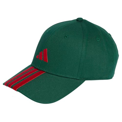 adidas Unisex Bball 3S Cap New Logo, Team Dark Green/Better Scarlet, XS-S