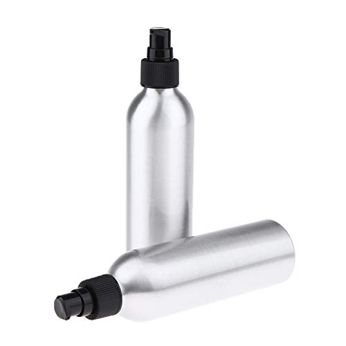 Preisvergleich Produktbild 2 Stück Aluminium Wiederverwendbar Leer Spray Flaschen Sprühflasche Sprayzerstäuber für Bio Beauty und Kosmetik Hautpflege - Schwarze Pumpe