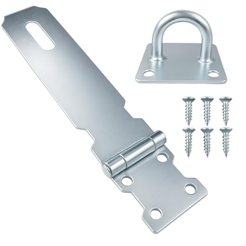 Image of DOVETAIL 6 inch (15.24 cm) Galvanized Pad Bolt Hasp | Easy Installation with Included Screws | Suitable for Gates & Cabinets | Rust-Resistant | Versatile Security Solution