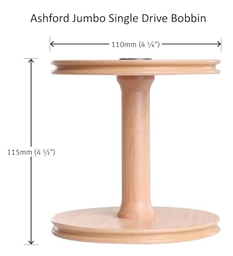 Jumbo Bobbin Lacquered for Ashford Single Drive Spinning Wheels - Thumbnail 2