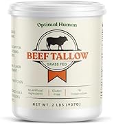 100% Organic Grass-Fed Beef Tallow For Cooking – Traditional High-Heat Cooking Fat for Searing, F...