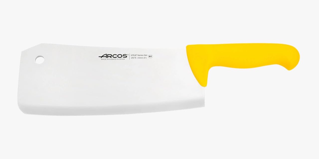 Arcos Fleischermesser Nitrum Edelstahl 24 cm - Professionelles Fleischermesser mit Ergonomischem Griff aus Polypropylen - Gelb, Serie 2900