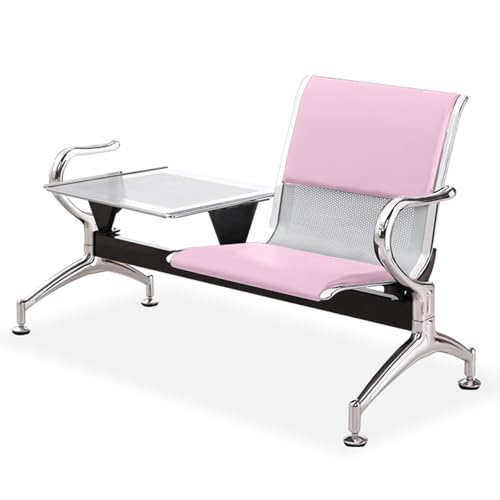 Reception Chair with Side Table for Hospitals, Salons &amp; Conferences - PU Leather Guest Bench for Waiting Rooms, Modern Design, Comfortable Seating