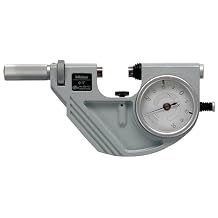 Mitutoyo 523-131 Dial Snap Meter, 0-1" Range, .00005" Graduation, Analog Go/No-Go Snap Measurement, Carbide Tipped Faces, IP54-Rated for Precision Tolerance Checking