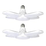 Batone LEDガレージライト 80W ペンダントライト シーリングライト5灯式 角度調節可能 省エネ 駐車場 倉庫 ジムなどに対応 作業灯 折りたたみ 変形可能（2個）