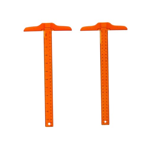 Homoyoyo 2PCS Square Plastic Ruler Double Side Scale with Dual Markings for Drafting Measuring Layout Tools Suitable for Engineers Architects Students Artists
