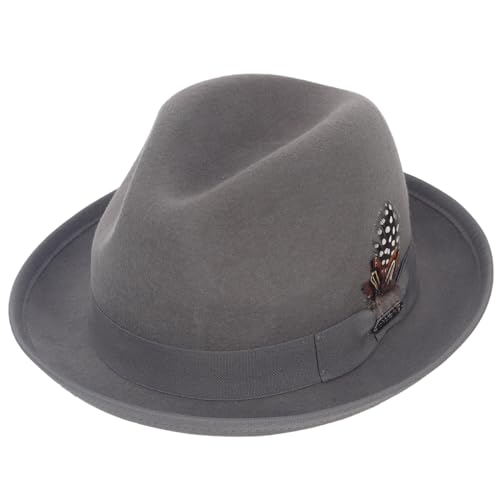 Image of FORBUSITE Wool Felt Wide Brim Fedora Hats for Women Men