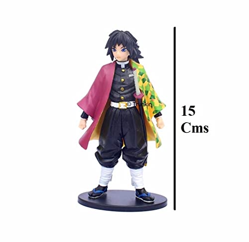 Image of Trunkin Rubber Demon Slayer Giyu Tomioka Kimetsu No Yaiba The Reigning Water Hashira Action Figure Figurine With Stand Model B Figurine,10 cm