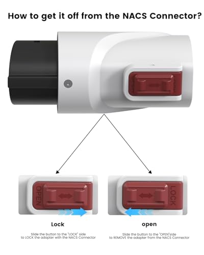 Image of NACS to J1772 Adapter, Max 80Amp 250V J1772 EV Charging Adapter to Tesla Charger, Compatible with Tesla High Power Wall Connector, Home Mobile Chargers, Destination Charger, Suits for SAE J1772 EVs