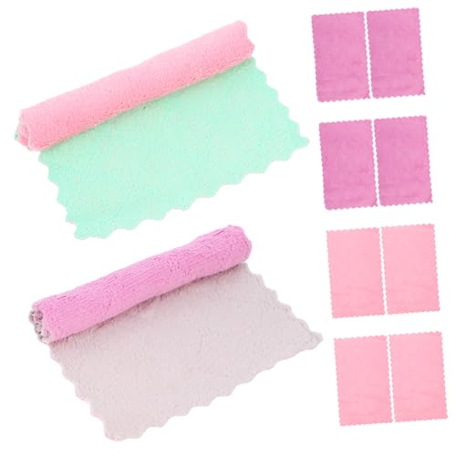 HIAKDOFT 10 Piezas Paños De Cocina Toalla De Secado Rapido Toalla De Taza De Limpieza Paño De Cocina Absorbente De Aceite Paño De Microfibra para Limpieza Ropa De Hogar Vellón De Coral