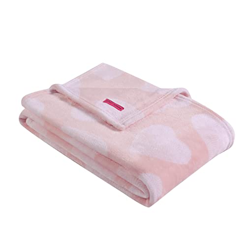 Betsey Johnson Home | Plush Collection | Throw - Ultra-Soft & Cozy Fleece, Lightweight & Luxuriously Warm, Perfect For Bed Or Couch, Dotted Heart 50 X 70 #TOP1