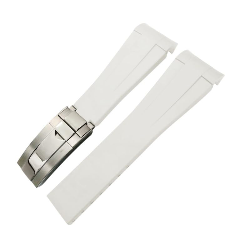 Bracelet de montre en caoutchouc de silicone 21mm extrémité incurvée pour montre de sport