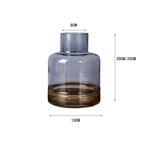AOYANQI-Bloemstuk Side Table Vaas, Amber And Living Room Vaas grijze stiksels Vaas Heavy Glasvaas Rose tulpenvaas Wedding, 5 Styles Tafeldecoraties (Size : 15 * 15 * 25CM) - Afbeelding 3