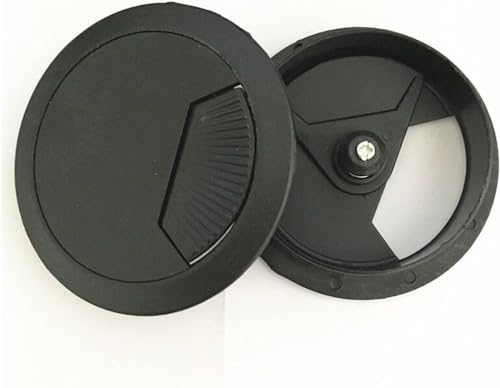 YWLETO Schreibtisch-Drahtdurchführung, 4 Stück/Los, Möbelbeschläge, Computertisch, Tisch, Kunststoff, schwarz, runde Drahtlochabdeckung, 60 mm, exquisit