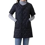 ダウンベスト レディース ロング 半袖 秋 冬 春 スリム 保温 おしゃれ ジレ 裏起毛 中綿入り 5分袖 ロングベスト 防寒インナー 防寒着 冬アウター 軽量 インナーダウン 冬通勤通学 家事 農作業 4色