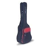 Crossrock 4/4' Classical Guitar Bag with 10mm Padded Backpack Straps, Black Red