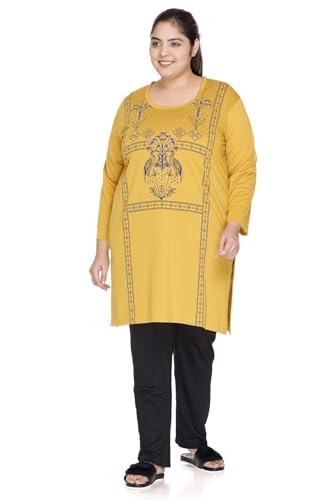 Image of In Love Women's Plus Size Printed Long Tops, Round Neck 3 /4 Sleeve Relaxed Fit Longline T-Shirt Tunic