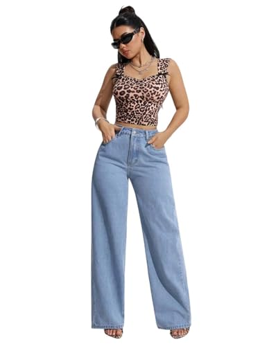 Image of KOTTY Womens High Waist Flared Fit Ankle Length Clean Look Denim Jeans