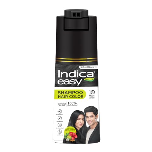 Indica Easy Shampoo In Hair Colour| Natural Black | 180ml (6.08 oz)