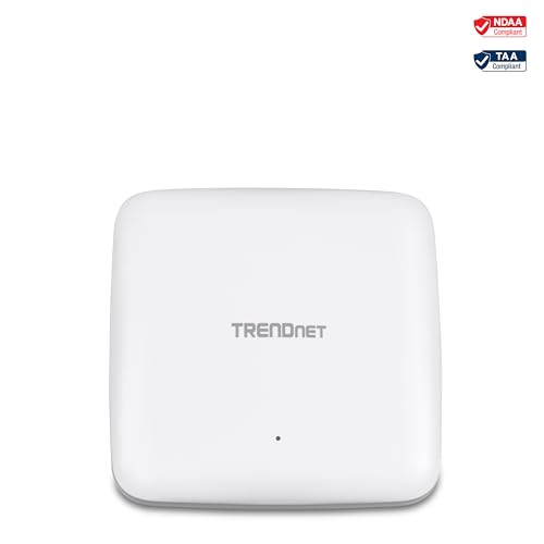 Image of TRENDnet AX1800 Dual Band WiFi 6 PoE+ Access Point, TEW-921DAP, 1201Mbps (5GHz) + 567Mbps (2.4Ghz), NDAA & TAA Compliant, MU-MIMO, Client Bridge, Supports up to WPA3 Encryption, White
