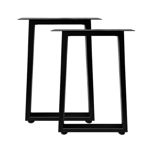 Jahof Tischbeine Metall Schwarz 70 cm, Trapezifische Tischgestell Verstellbar, Heavy Duty Industrielle Tischkufen für Esstisch, Schreibtisch, 2 Stück (H70 x B50 cm)