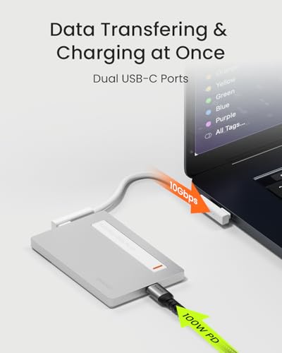 Image of sharge Disk Plus SSD Enclosure 10Gbps M.2 NVMe, 0.24 inch Ultra Slim Aluminum Enclosure with Built-in Cable USB C 3.2 Gen2 Support Size 2230 /2242 /2280 M Key SSDs (SSD not Included)