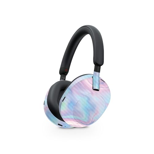 Image of MightySkins Carbon Fiber Skin Compatible with Sony WH-1000XM5 Headphones - Pastel Wave | Protective, Durable Textured Carbon Fiber Finish | Easy to Apply