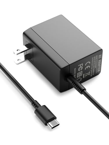 Cargador para Nintendo Switch, adaptador USB C de 15 V/2.6 A 39 W compatible con Nintendo Switch/Switch Lite/Switch Dock, compatible con modo TV, cargador de viaje rápido con cable de 5.5 pies para