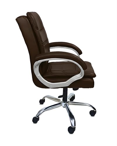 Image of activa Executive Revolving Office Chair | Ergonomic Computer Desk Chair with Cushioned Seat| Heavy Duty Steel Base, Adjustable Height & 360 Swivel Wheel| Study /Home /Offcie Visitor Chair (Star,Coffee)