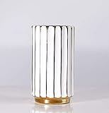 jupriverco White & Gold Vase-Elegant Home Decor-Flower Vase-Kitchen Centerpiece-Geometric...