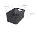 BranQ - Home essential universeller, multifunktionaler Korb in Rattan Design, Grösse S 7l, BPA-frei Kunststoff PP, Anthrazit, 28,5x19,5x12,9 cm