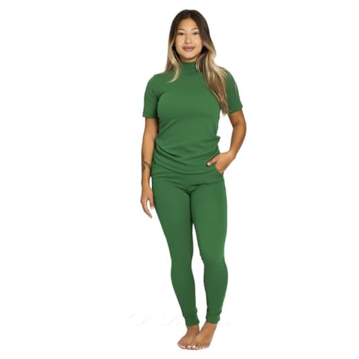 Conjunto Feminino Moletom, Calça e Blusa Gola Alta Manga Curta Casual (VERDE, P)