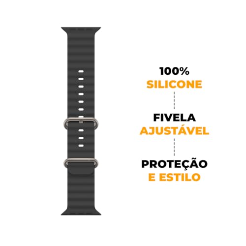 Gshield Pulseira Oceano Cloud para Apple Watch (Preta, 42 mm)