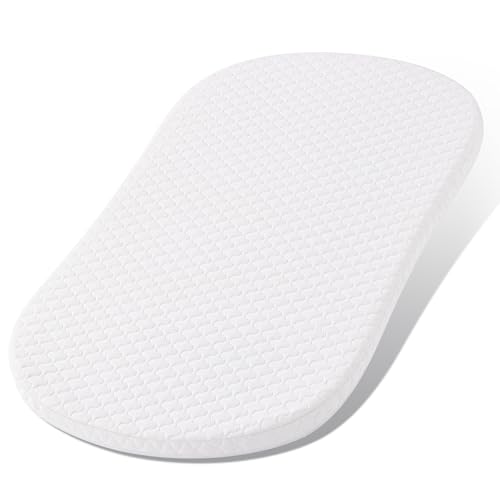 Pro Goleem Baby Bassinet Mattress Pad 30'x18' Peanut Hourglass, Waterproof Soft Cover, Premium High-Density Foam, Cradle Mattress Fit Halo BassiNest Bassinet Series