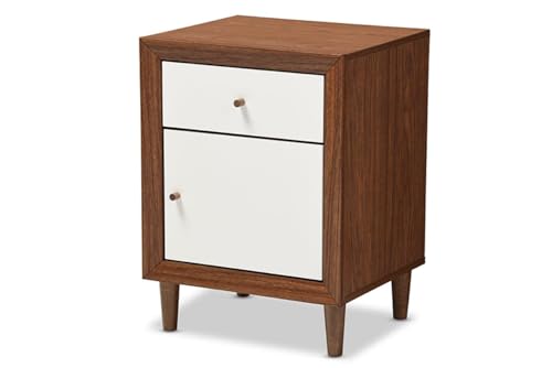 Baxton Studio Studios Nightstand, Medium, White and...