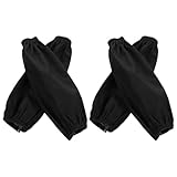QEXUJOW Schutzbekleidung,Zwei Paar schwarze,wasserdichte und warme Armstulpen,wasserdichte Unterarmschützer,ölbeständige Armstulpen,geeignet zum Geschirrspülen,Angeln und Kochen